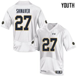 Notre Dame Fighting Irish Youth Arion Shinaver #27 White Under Armour Authentic Stitched College NCAA Football Jersey ZNV8599TT
